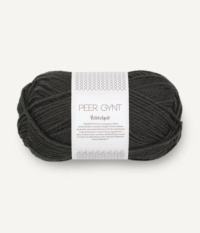 Peer Gynt by Sandnes Garn - PetiteKnit in 3891 Dusty Noir from UK knit shop The Knit Lounge