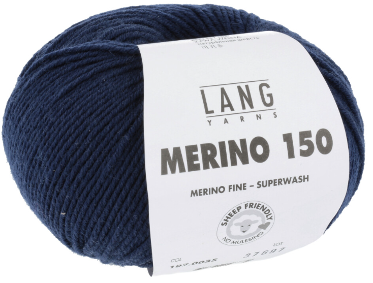 Lang Yarns Merino 150 50g is available to purchase from The Knit Lounge UK knit shop