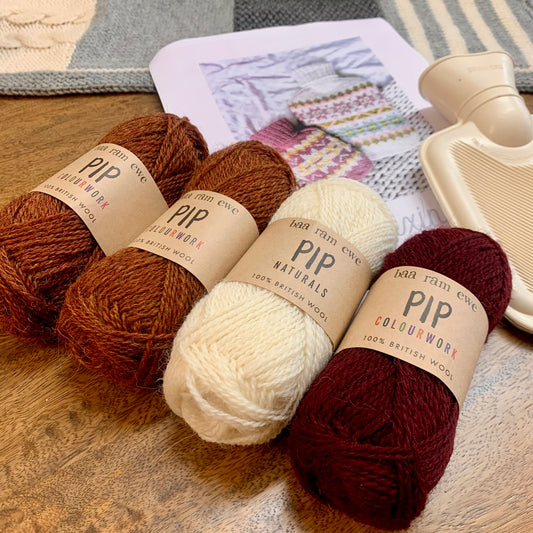 Maxine Hot Water Bottle Cover Yarn Bundle is available to purchase from The Knit Lounge UK knit shop