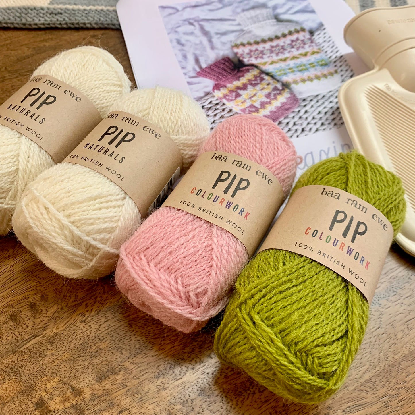 Maxine Hot Water Bottle Cover Yarn Bundle is available to purchase from The Knit Lounge UK knit shop
