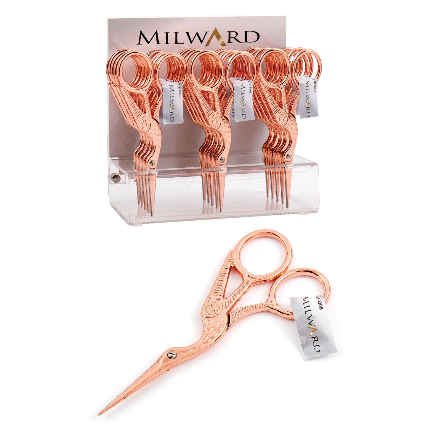 Milward Rose Gold Stork Scissors is available to purchase from The Knit Lounge UK knit shop