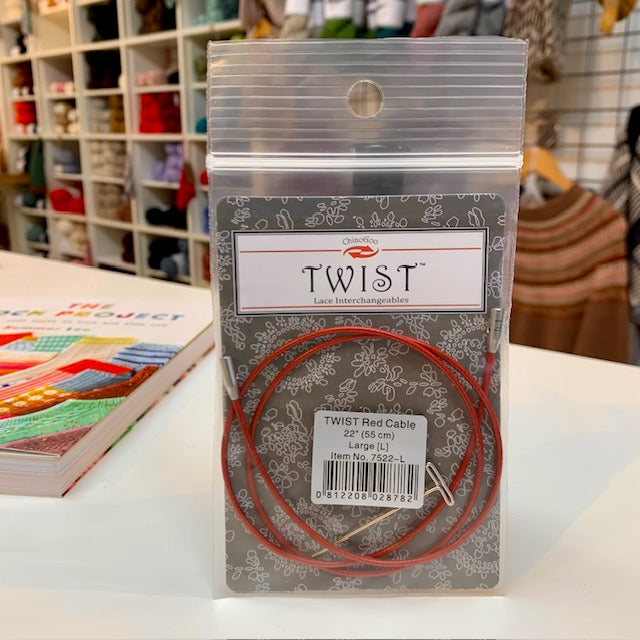 Chiaogoo TWIST red cable large from The Knit Lounge UK knit shop.