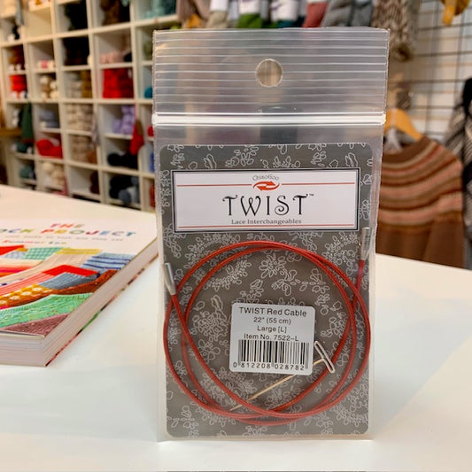 Chiaogoo TWIST red cable large from The Knit Lounge UK knit shop.