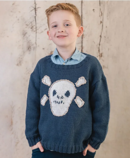 Child's Pirate jumper - 3007 is available to purchase from The Knit Lounge UK knit shop