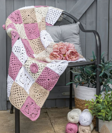 Rose Garden Blanket - 3009 is available to purchase from The Knit Lounge UK knit shop