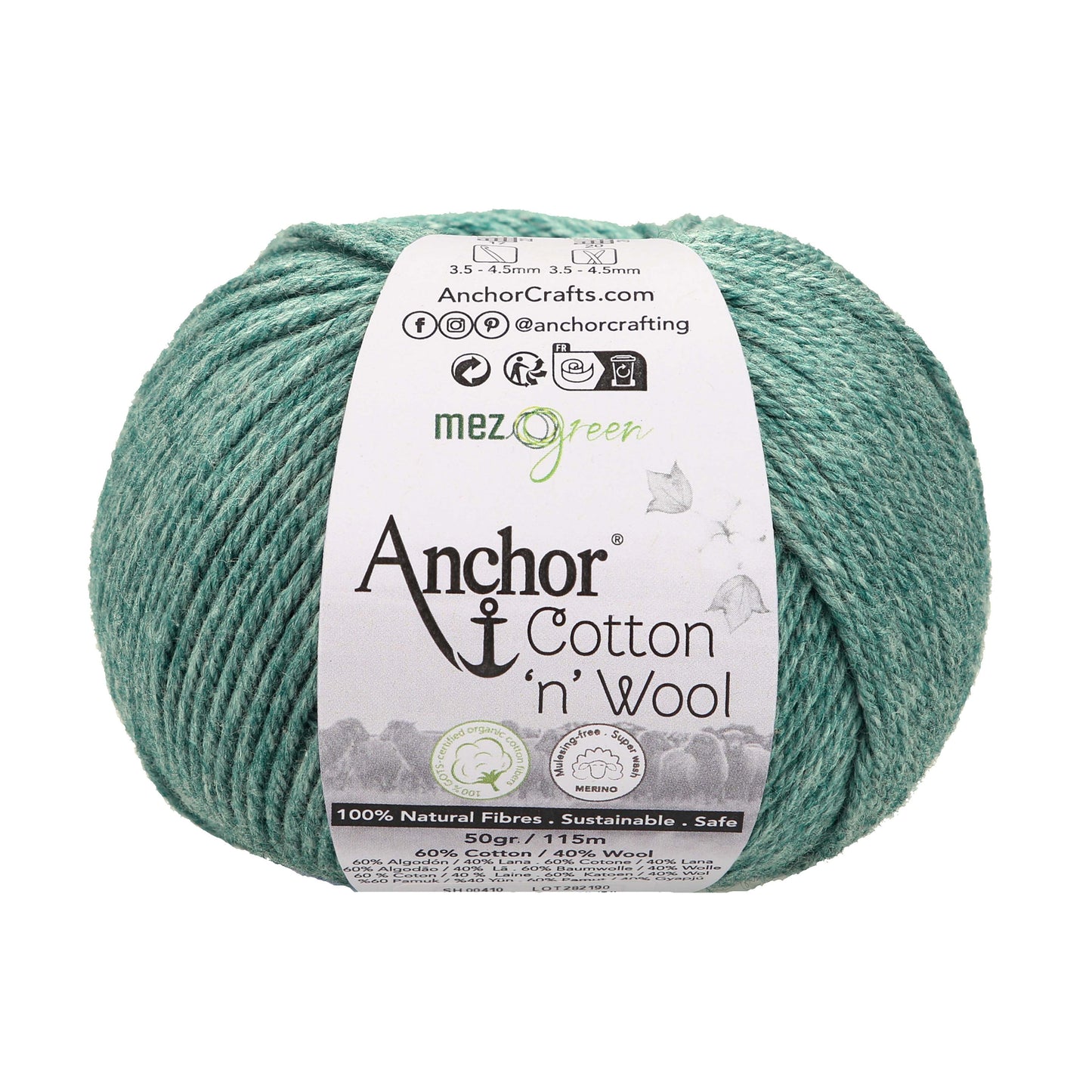 Anchor Cotton 'n' Wool 50g is available to purchase from The Knit Lounge UK knit shop