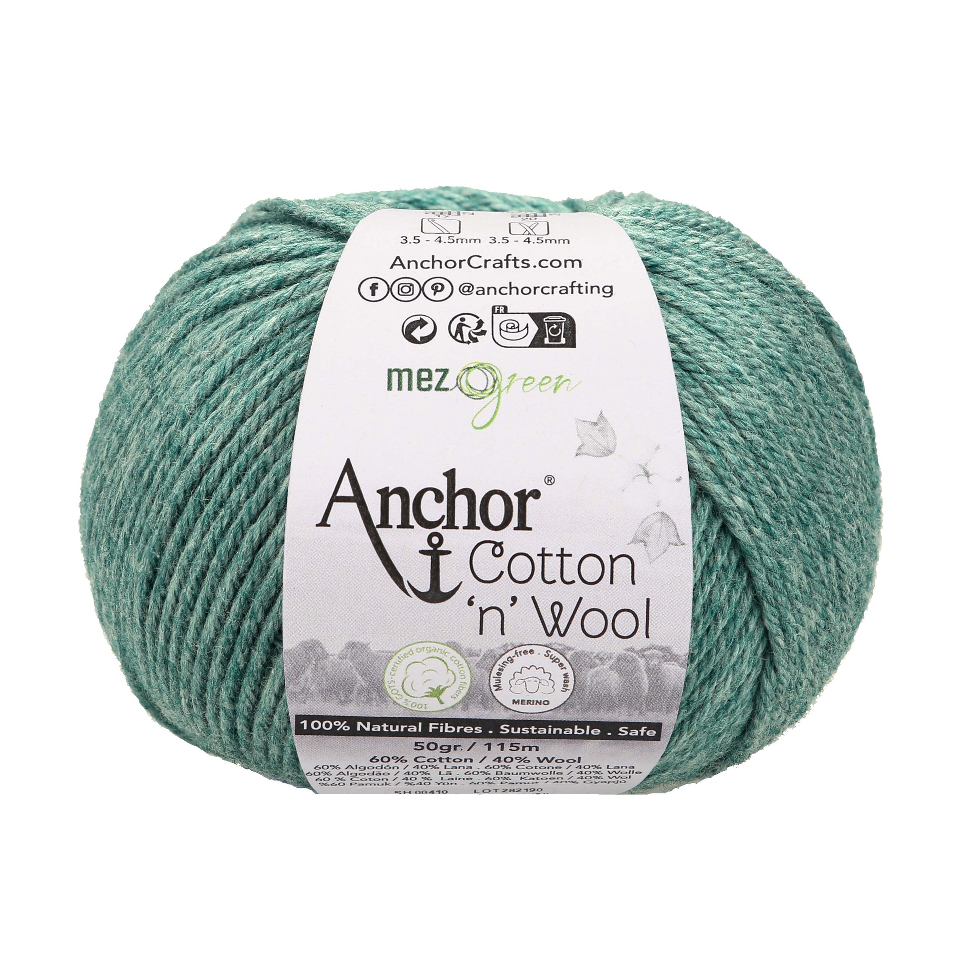 Anchor Cotton 'n' Wool 50g is available to purchase from The Knit Lounge UK knit shop