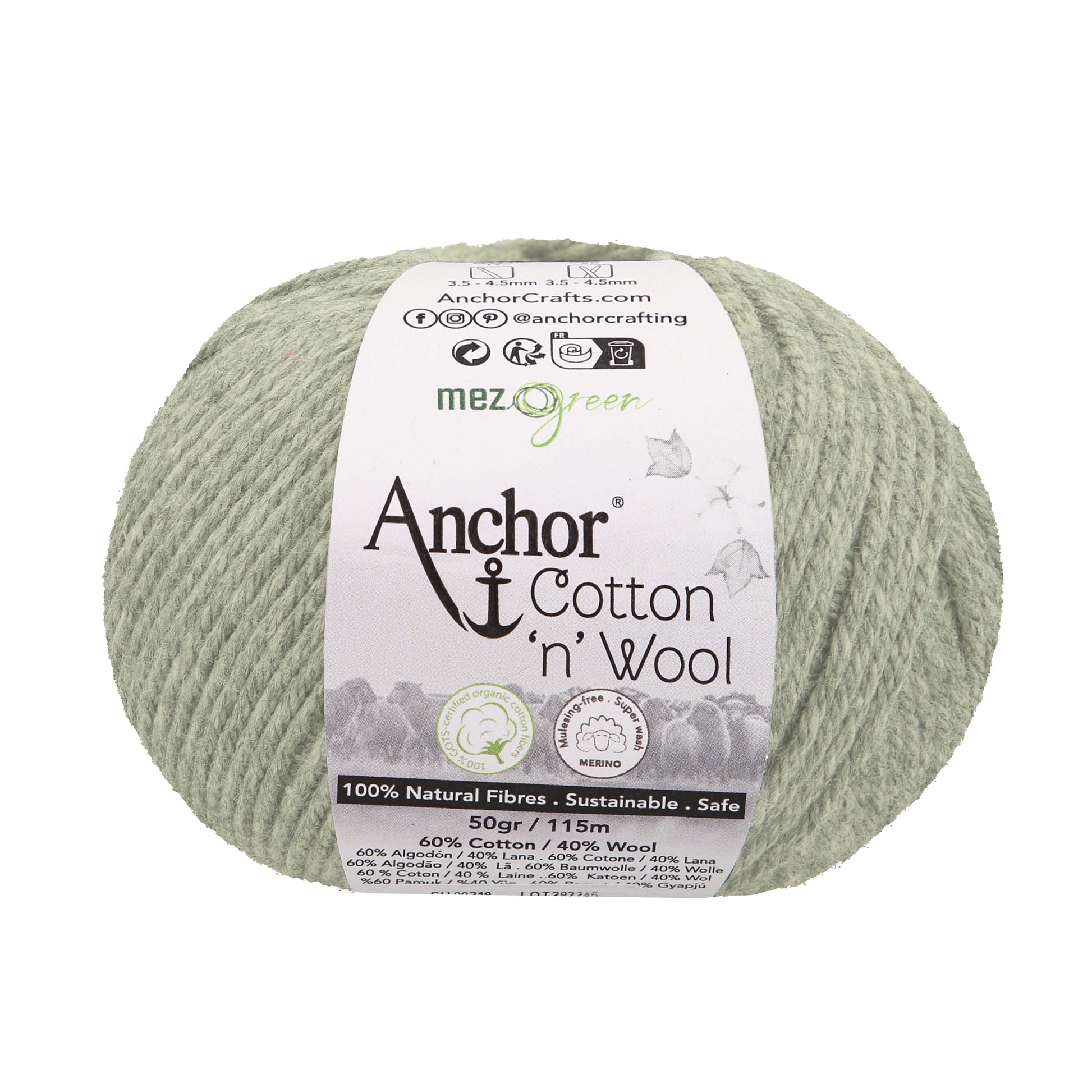 Anchor Cotton 'n' Wool 50g is available to purchase from The Knit Lounge UK knit shop