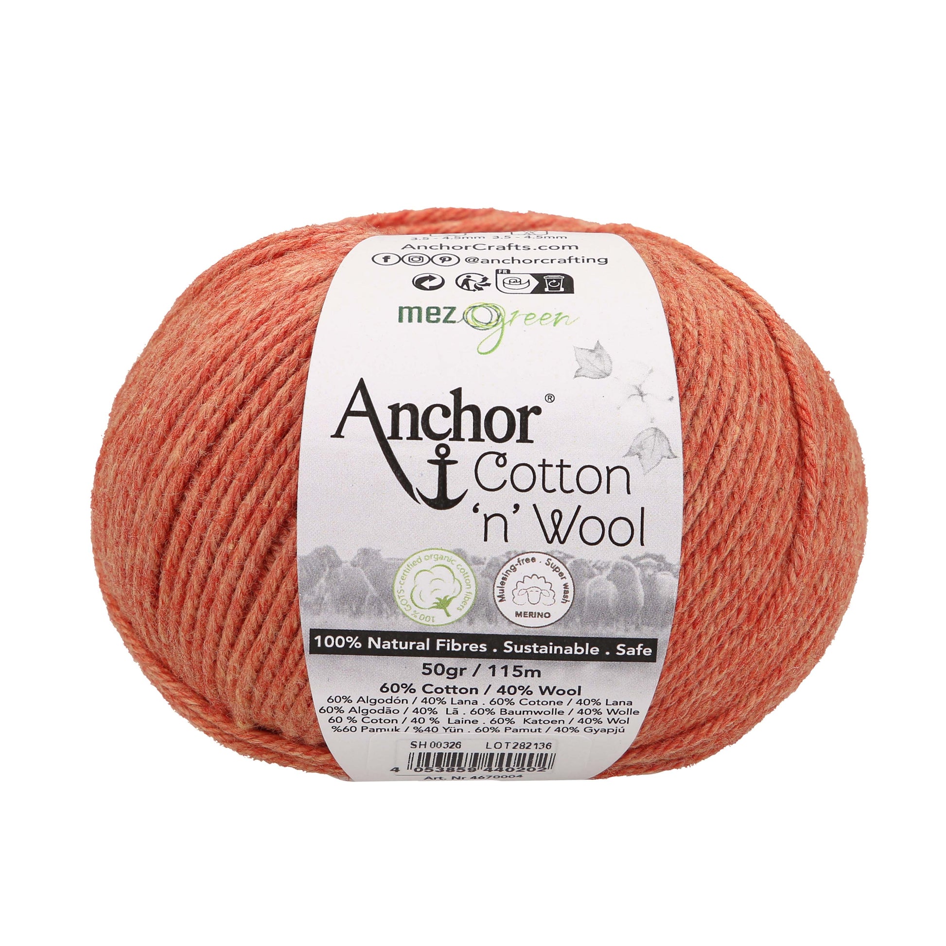 Anchor Cotton 'n' Wool 50g is available to purchase from The Knit Lounge UK knit shop