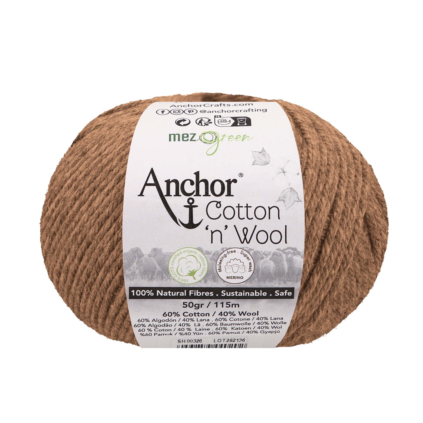Anchor Cotton 'n' Wool 50g is available to purchase from The Knit Lounge UK knit shop
