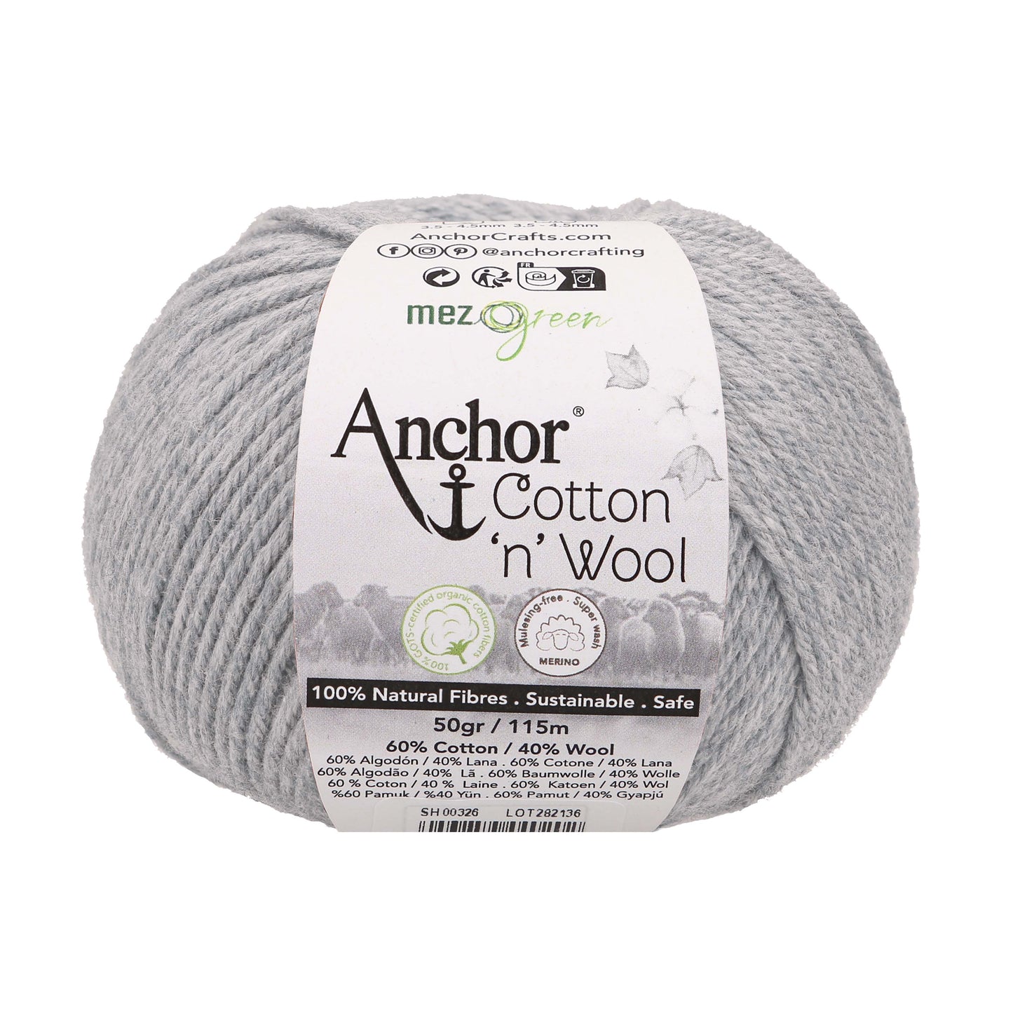Anchor Cotton 'n' Wool 50g is available to purchase from The Knit Lounge UK knit shop