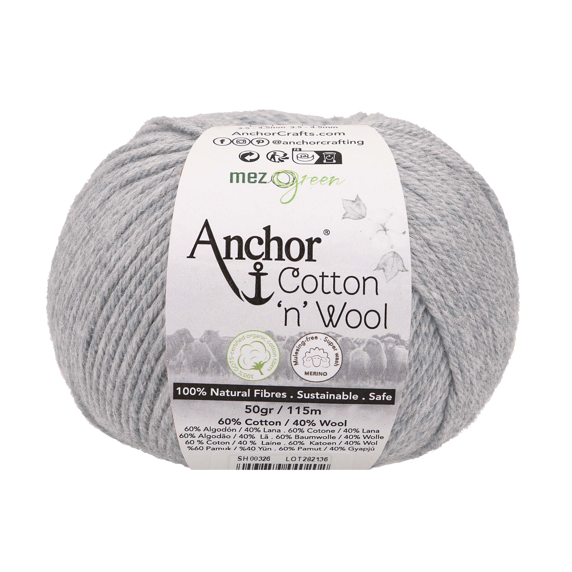 Anchor Cotton 'n' Wool 50g is available to purchase from The Knit Lounge UK knit shop