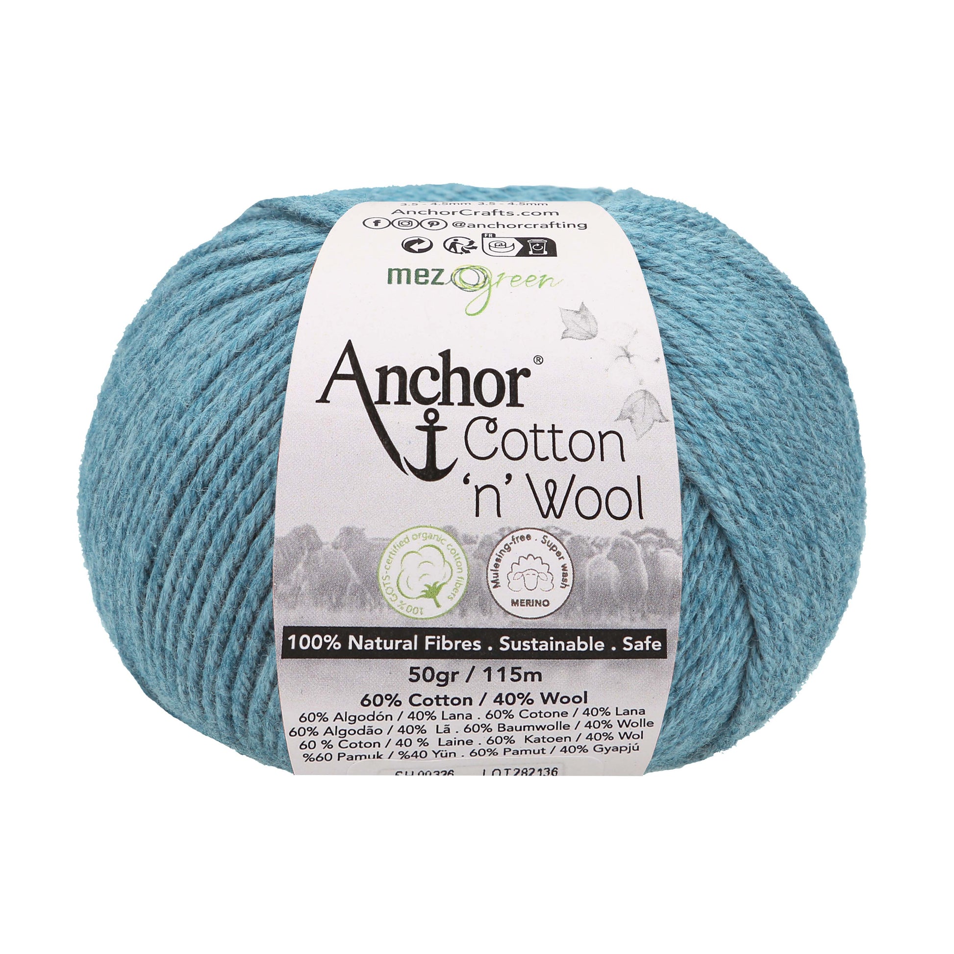 Anchor Cotton 'n' Wool 50g is available to purchase from The Knit Lounge UK knit shop