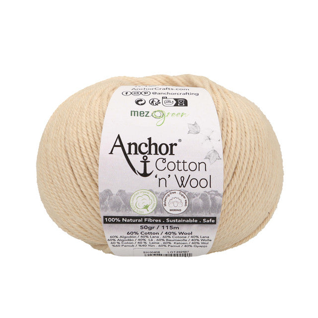 Anchor Cotton 'n' Wool 50g is available to purchase from The Knit Lounge UK knit shop