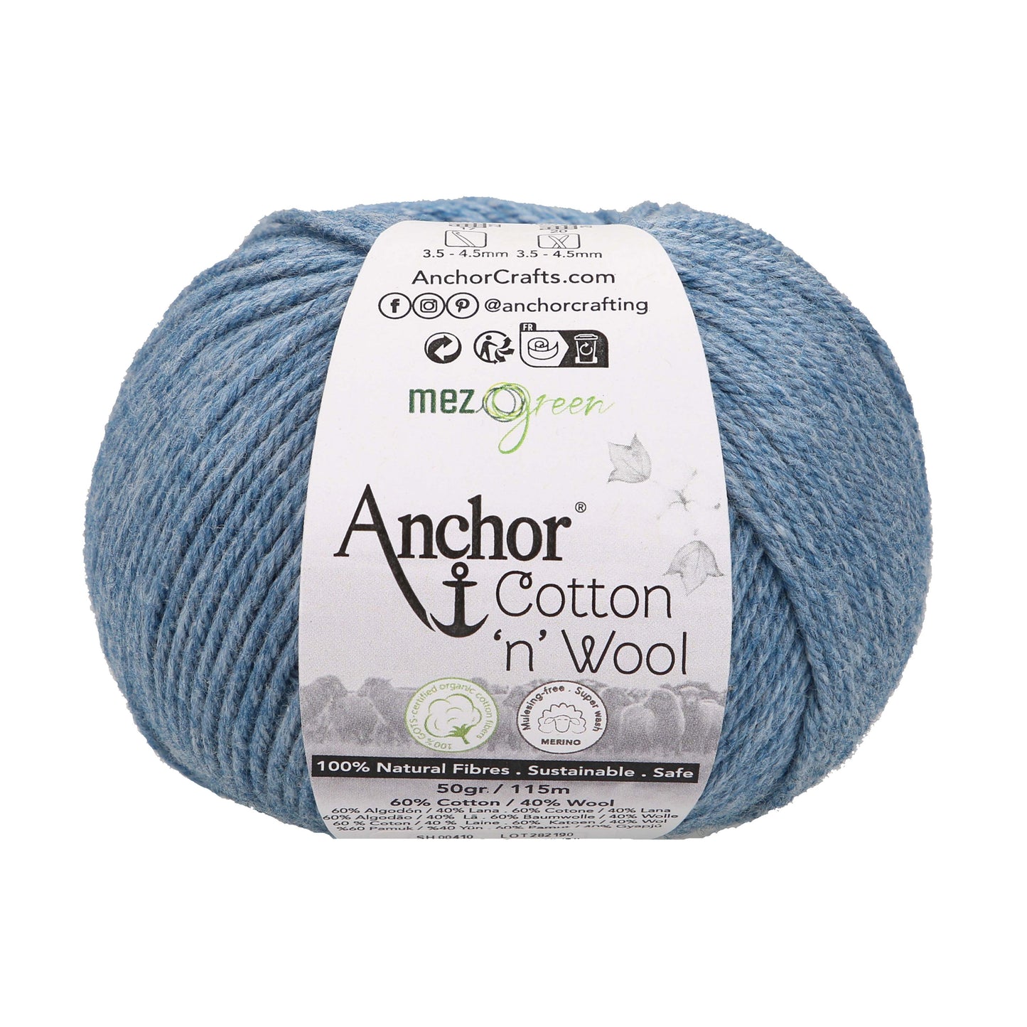Anchor Cotton 'n' Wool 50g is available to purchase from The Knit Lounge UK knit shop