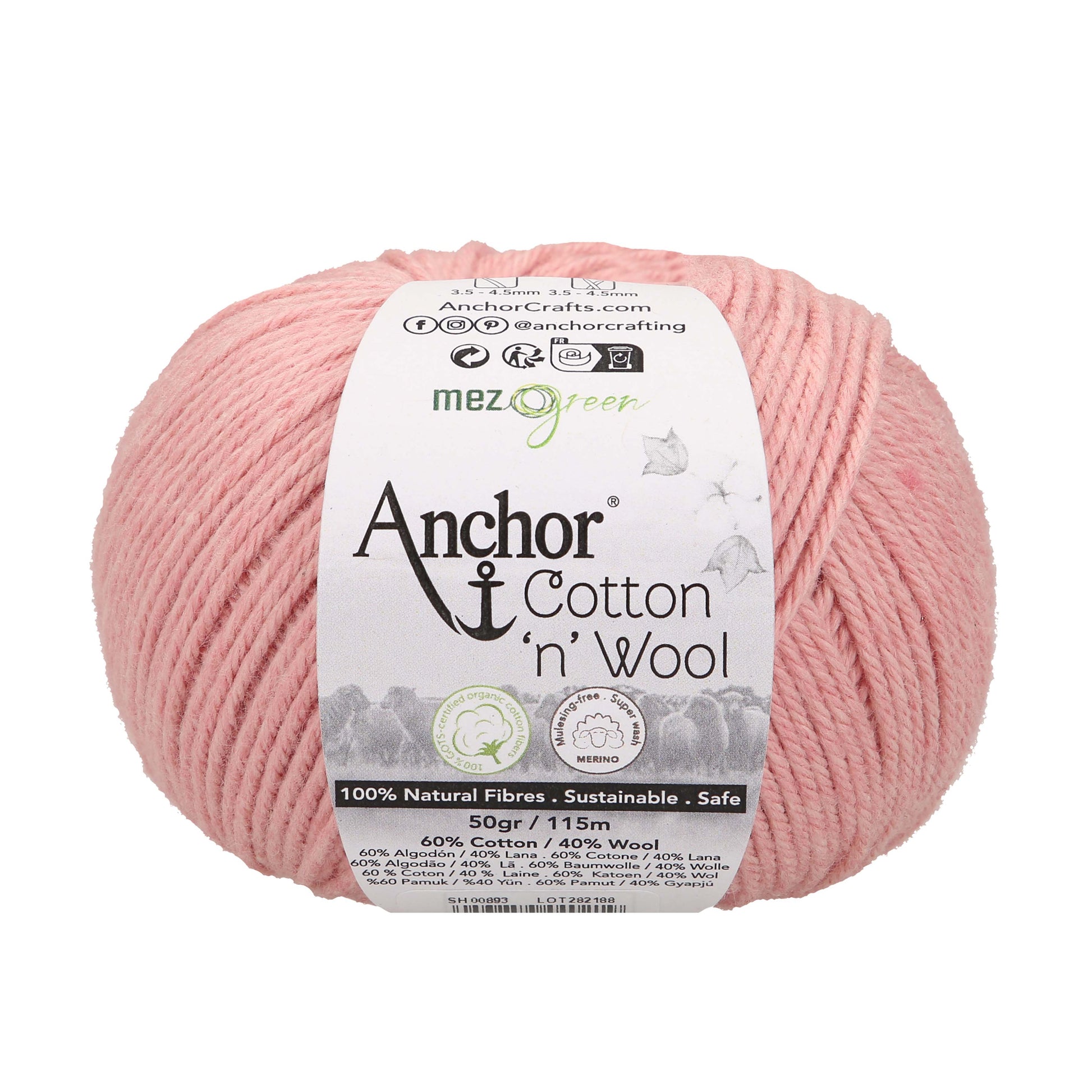 Anchor Cotton 'n' Wool 50g is available to purchase from The Knit Lounge UK knit shop