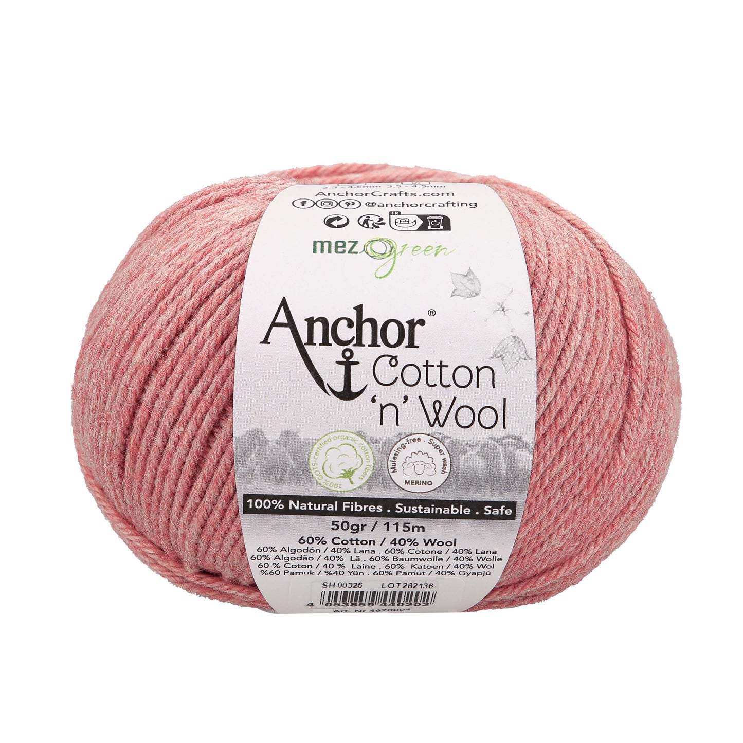 Anchor Cotton 'n' Wool 50g is available to purchase from The Knit Lounge UK knit shop