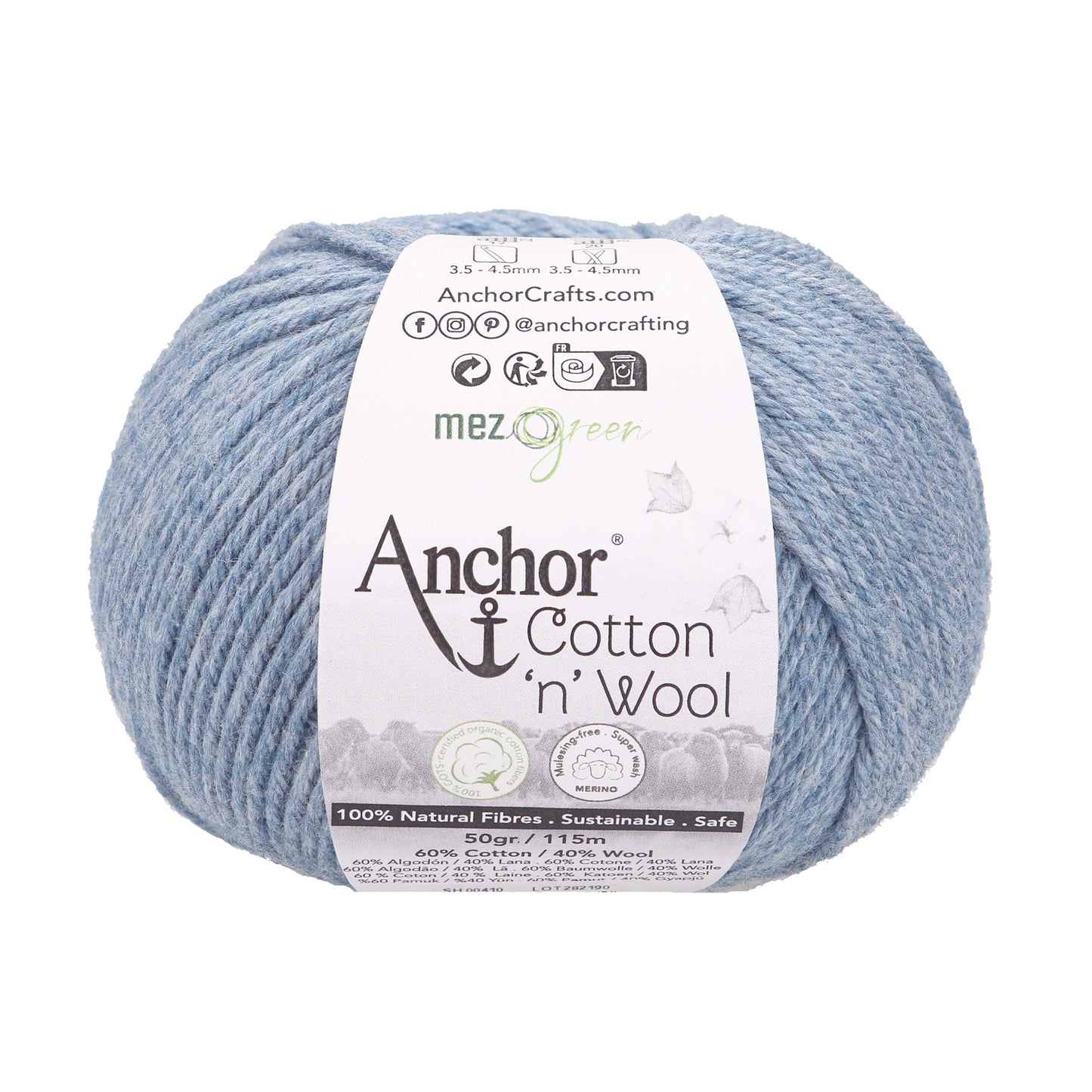 Anchor Cotton 'n' Wool 50g is available to purchase from The Knit Lounge UK knit shop