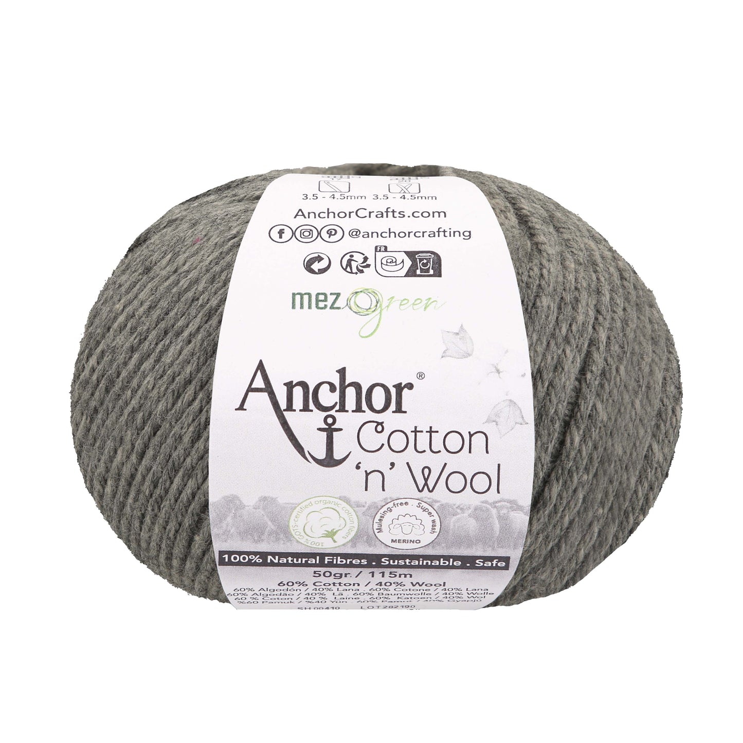 Anchor Cotton 'n' Wool 50g is available to purchase from The Knit Lounge UK knit shop