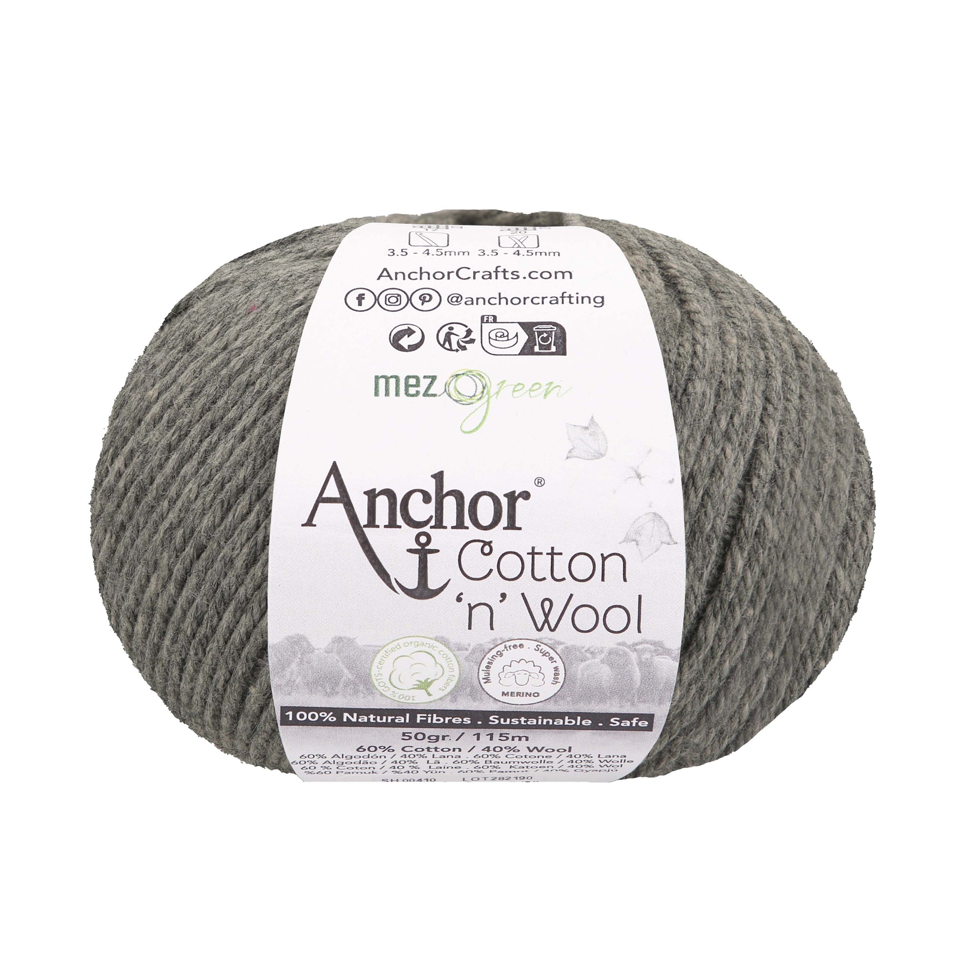 Anchor Cotton 'n' Wool 50g is available to purchase from The Knit Lounge UK knit shop