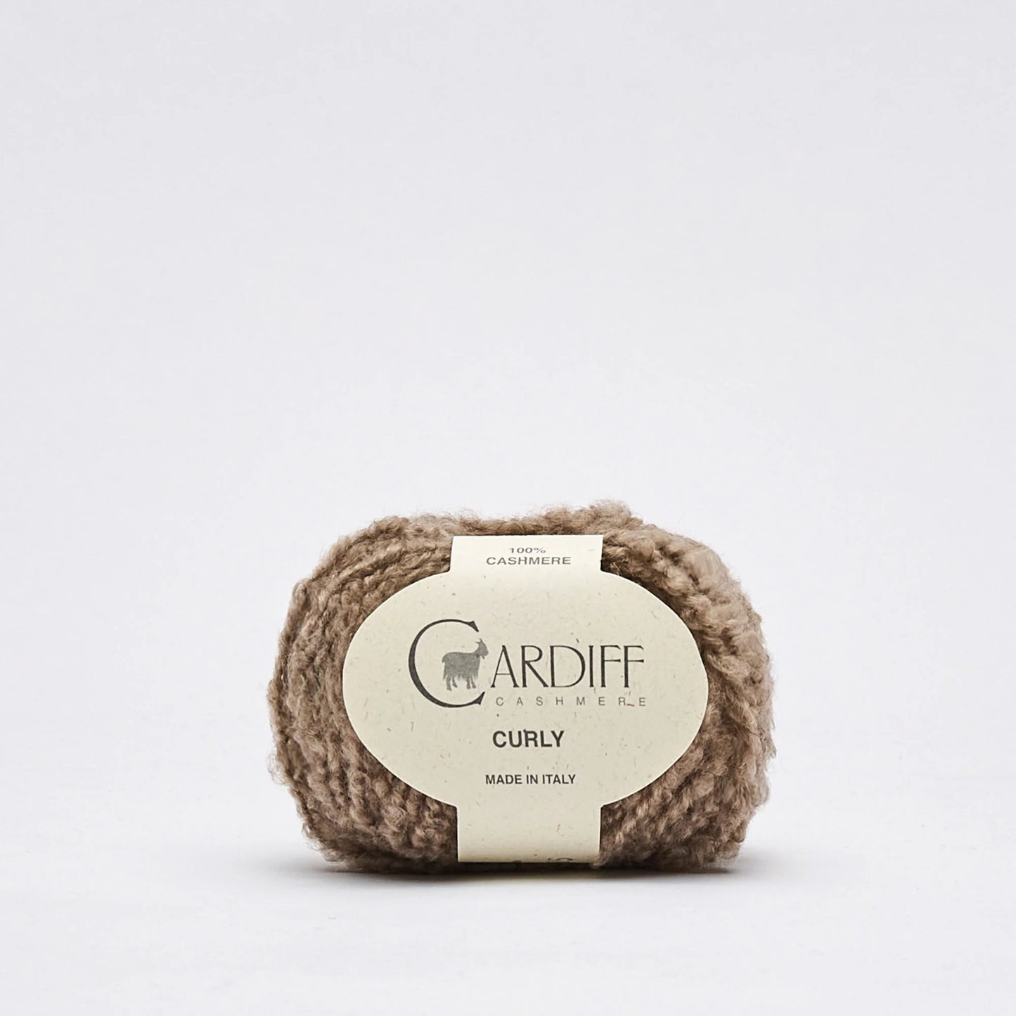 Cardiff Cashmere Curly boucle in shade Brown 103 from UK knit shop The Knit Lounge.
