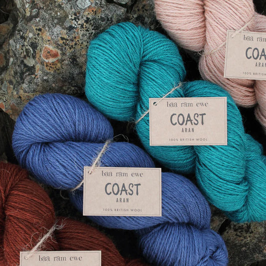 Baa Ram Ewe Coast Aran 200g is available to purchase from The Knit Lounge UK knit shop