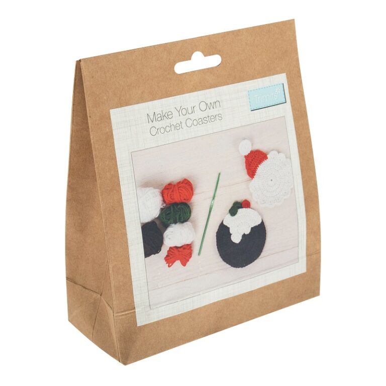 Make Your Own Crochet Coasters - Santa and Christmas Pudding is available to purchase from The Knit Lounge UK knit shop