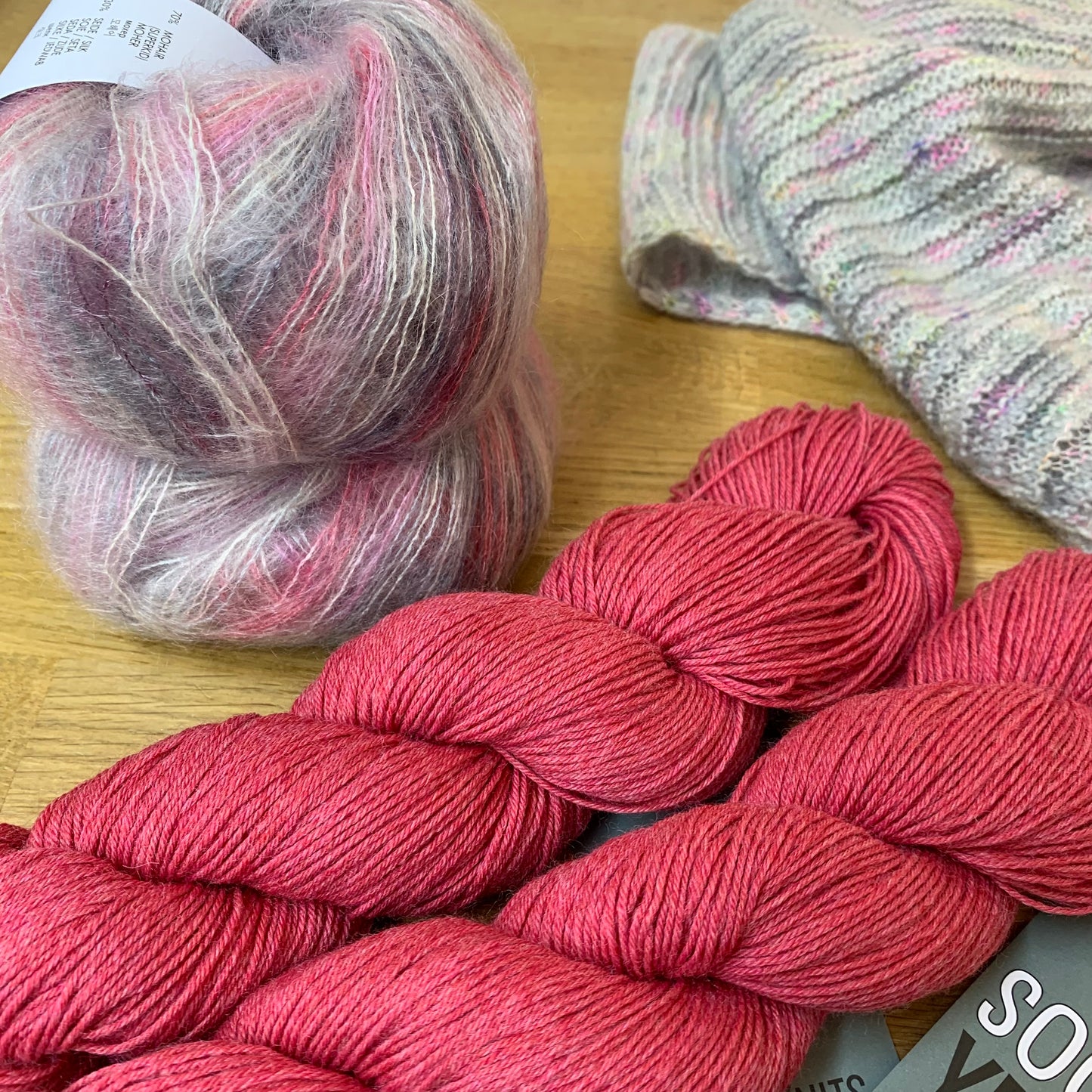 Pom Pidou Shawl Kit is available to purchase from The Knit Lounge UK knit shop