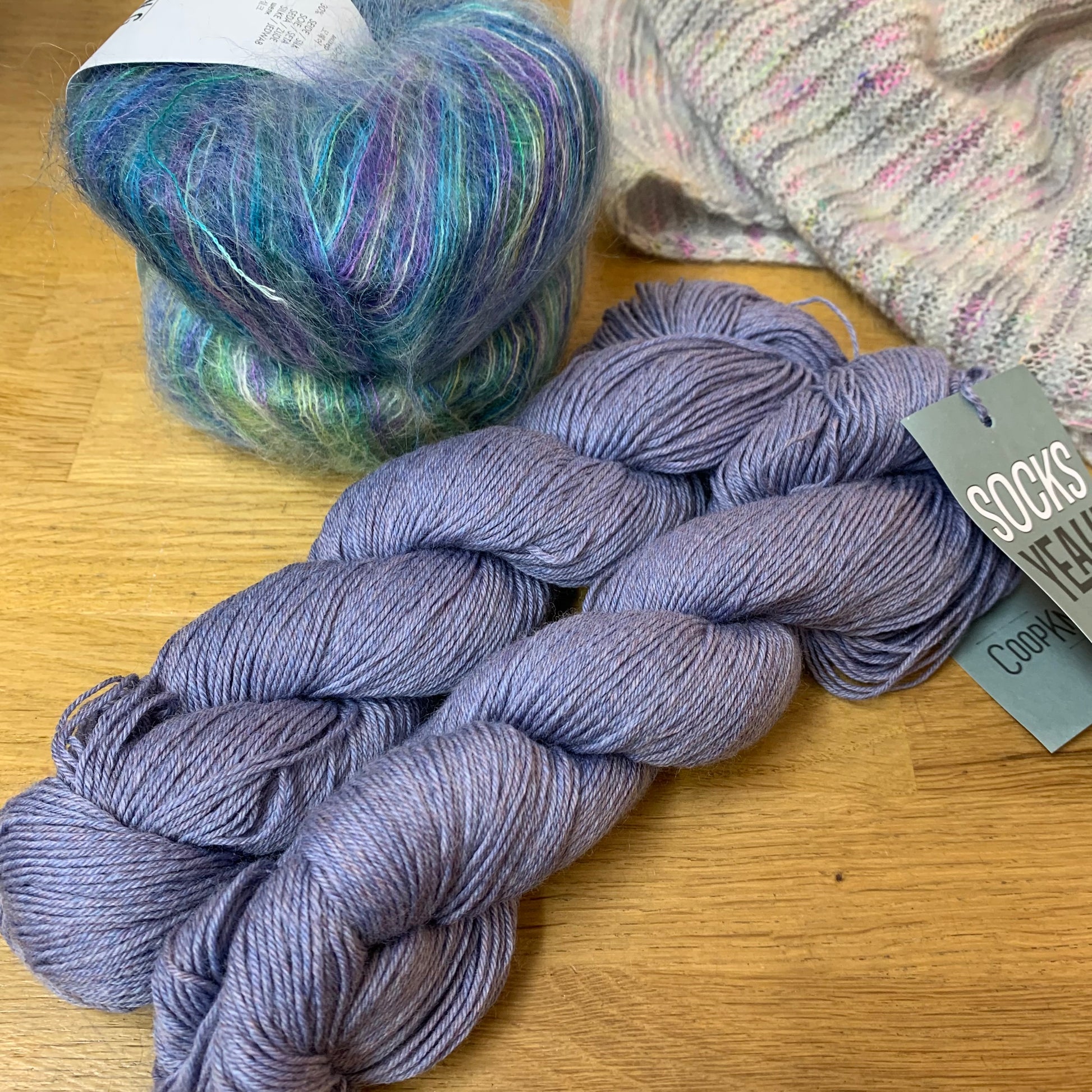 Pom Pidou Shawl Kit is available to purchase from The Knit Lounge UK knit shop