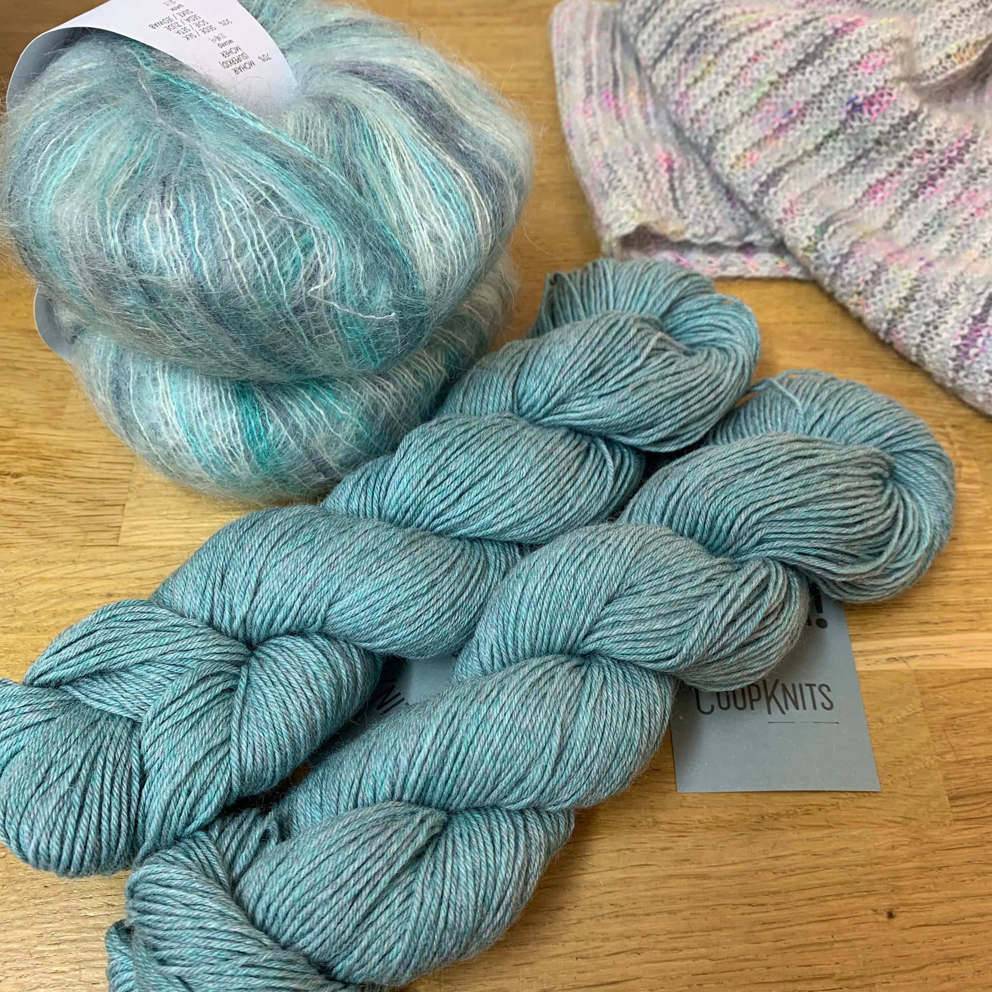 Pom Pidou Shawl Kit is available to purchase from The Knit Lounge UK knit shop