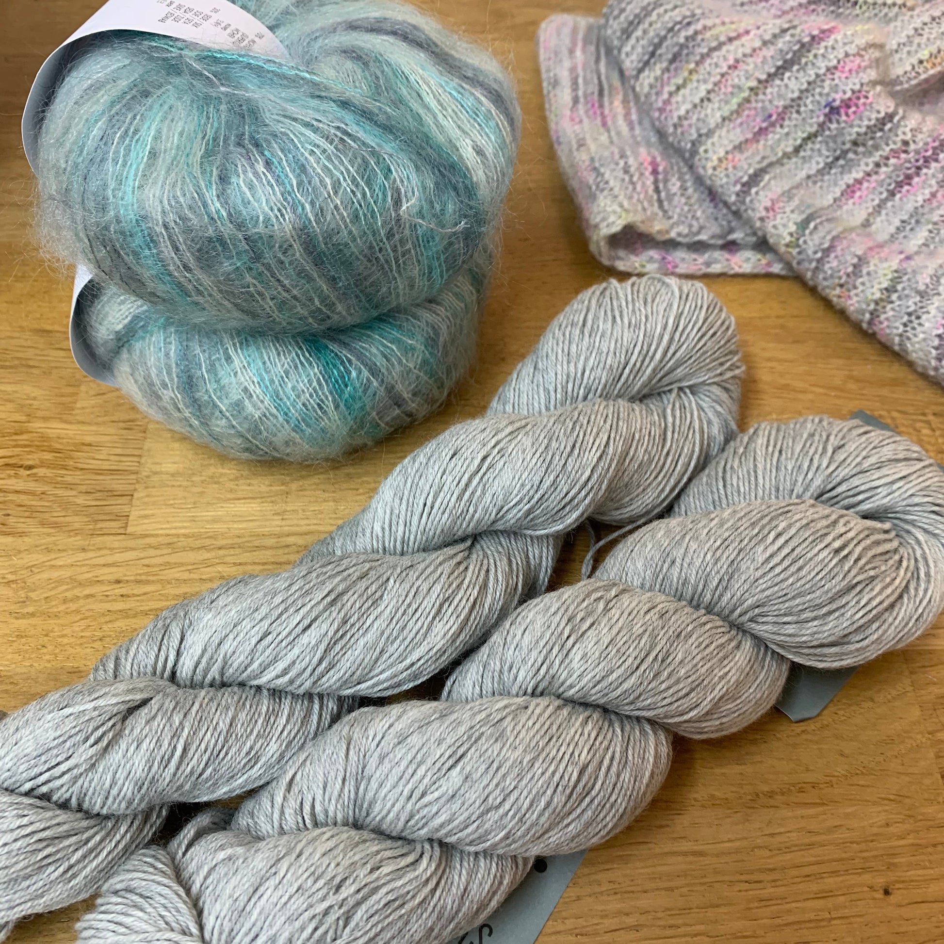 Pom Pidou Shawl Kit is available to purchase from The Knit Lounge UK knit shop