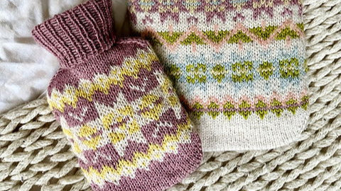 Maxine Hot Water Bottle Cover Yarn Bundle is available to purchase from The Knit Lounge UK knit shop