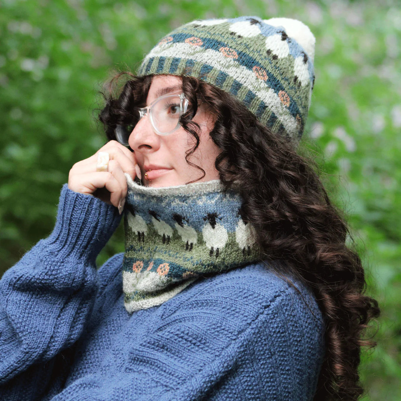 Baa Ram Ewe Lonk Hat & Snood Knitting Pattern