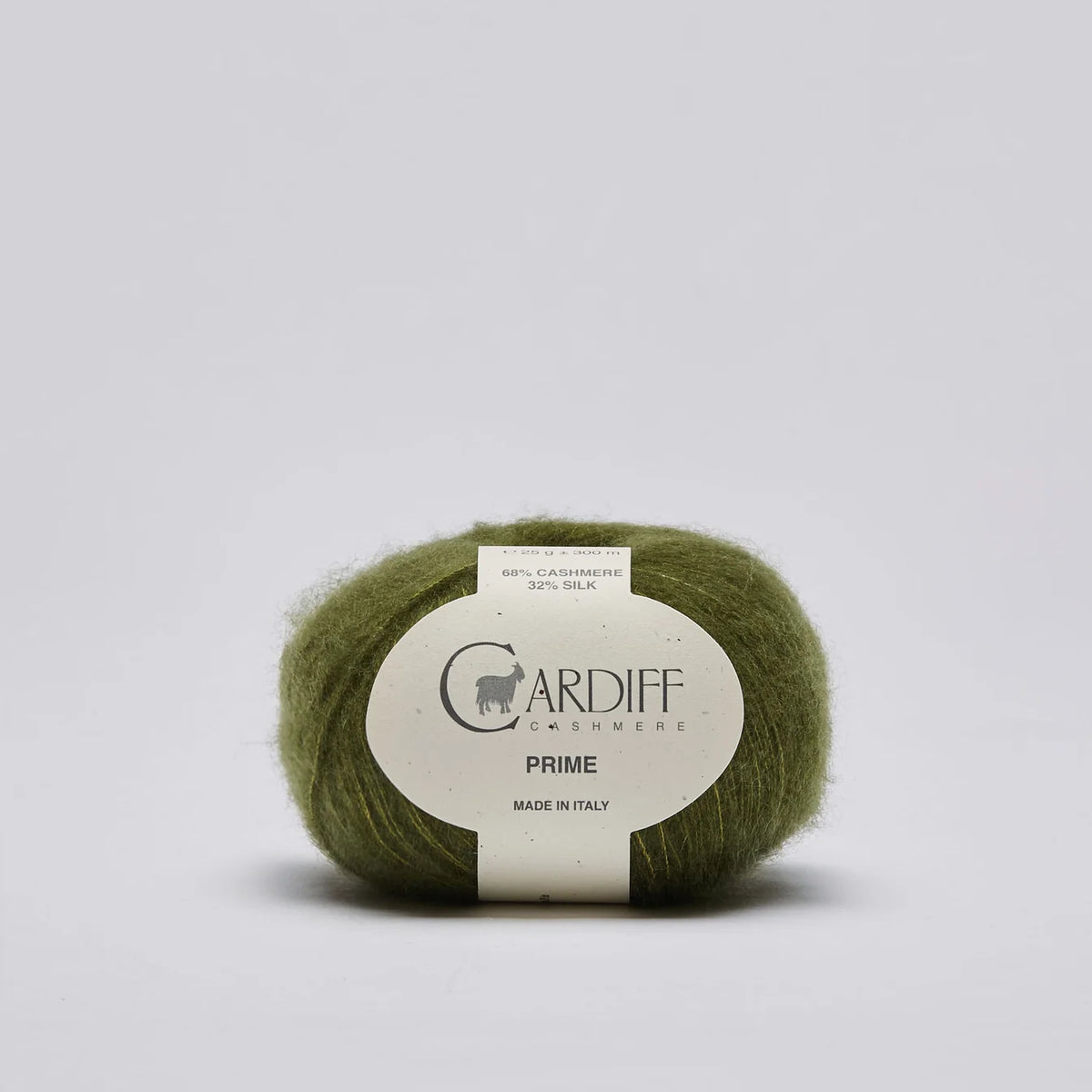 Cardiff Cashmere Prime cashmere & silk yarn in shade Jungle 180 available at The Knit Lounge UK yarn shop.