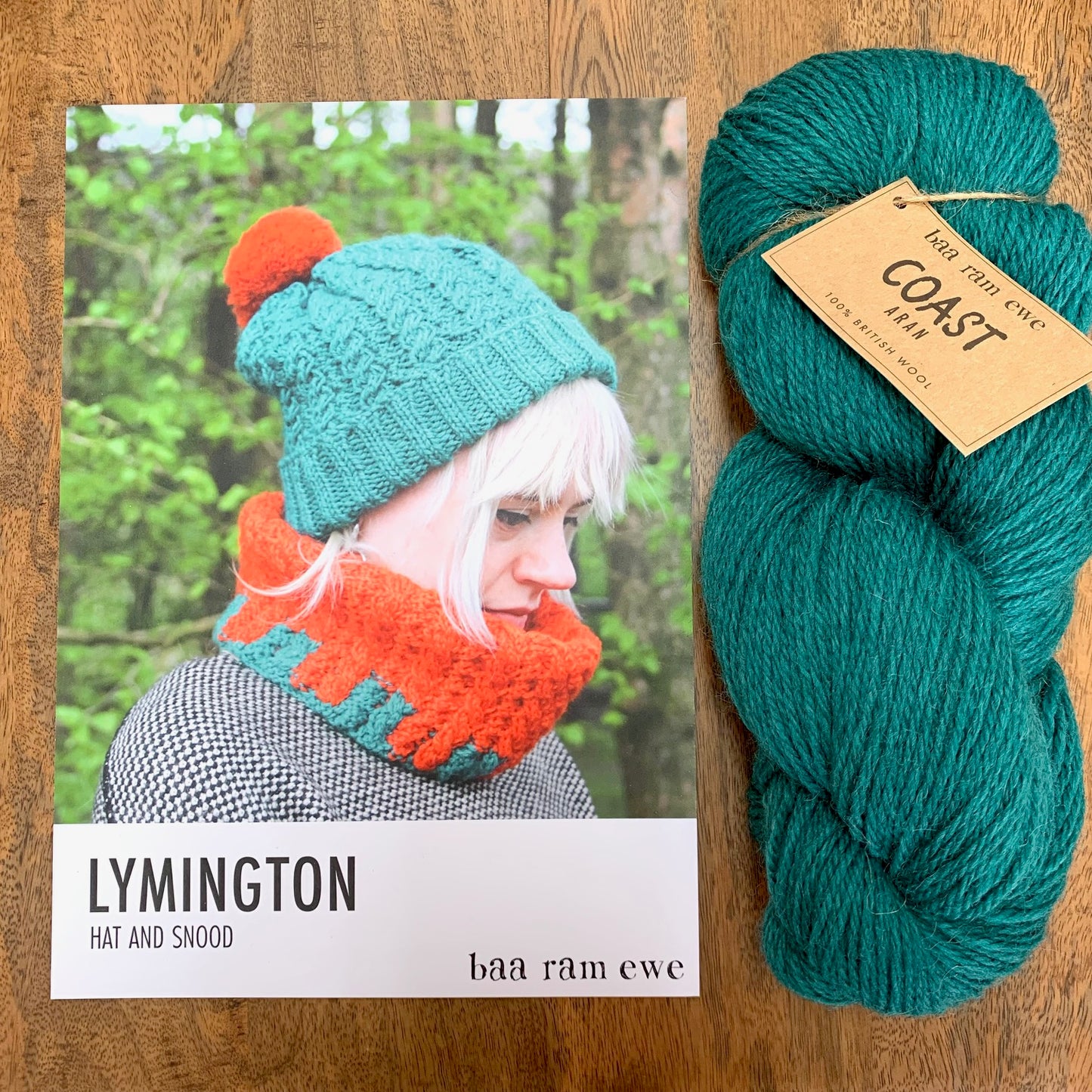 Baa Ram Ewe Knitting Pattern - Lymington Hat and Snood is available to purchase from The Knit Lounge UK knit shop