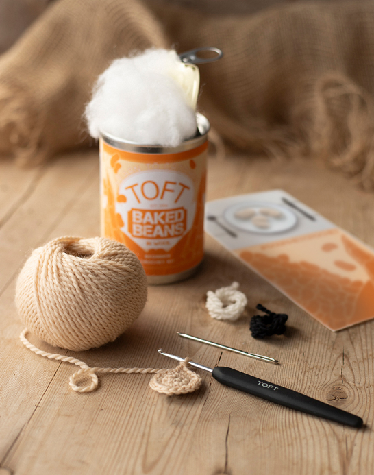 Toft Baked Beans in a Can - Beginners Crochet Kit is available to purchase from The Knit Lounge UK knit shop