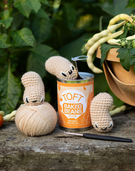 Toft Baked Beans in a Can - Beginners Crochet Kit is available to purchase from The Knit Lounge UK knit shop