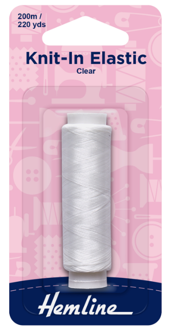 Hemline Knit-In Elastic Clear is available to purchase from The Knit Lounge UK knit shop
