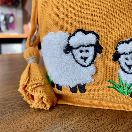 Lantern Moon Meadow Drawstring Bag is available to purchase from The Knit Lounge UK knit shop