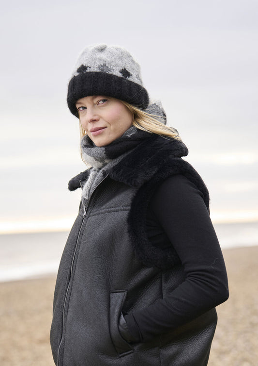 Mode at Rowan Wave Hat and Wave Wrap Pattern is available to purchase from The Knit Lounge UK knit shop