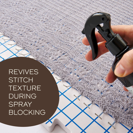 Yarn Food Sensitive Blocking Spray from The Knit Lounge UK knitting wool shop.