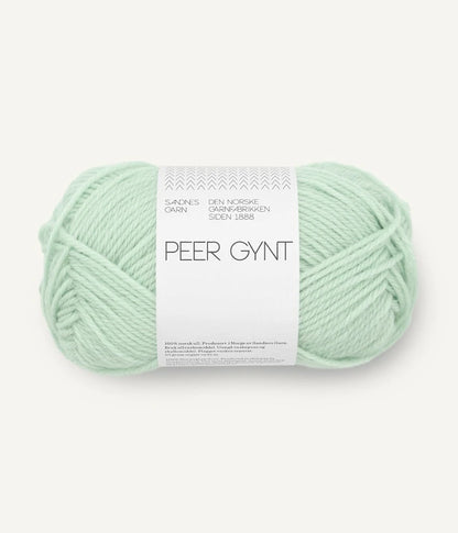 Peer Gynt by Sandnes Garn in shade 7911  Mint Green. Buy now from The Knit Lounge UK yarn shop.