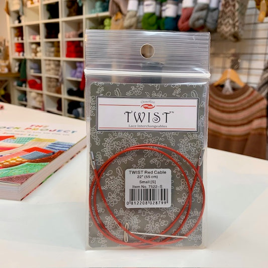 Chiaogoo TWIST red cable small from The Knit Lounge UK knit shop.