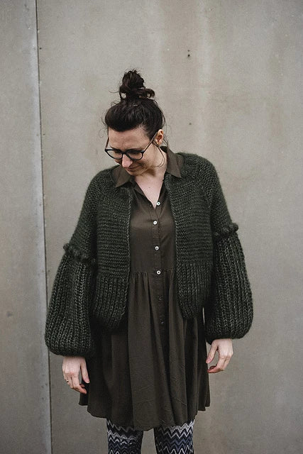 Grey Sheep Bobble Jacket Pattern is available to purchase from The Knit Lounge UK knit shop
