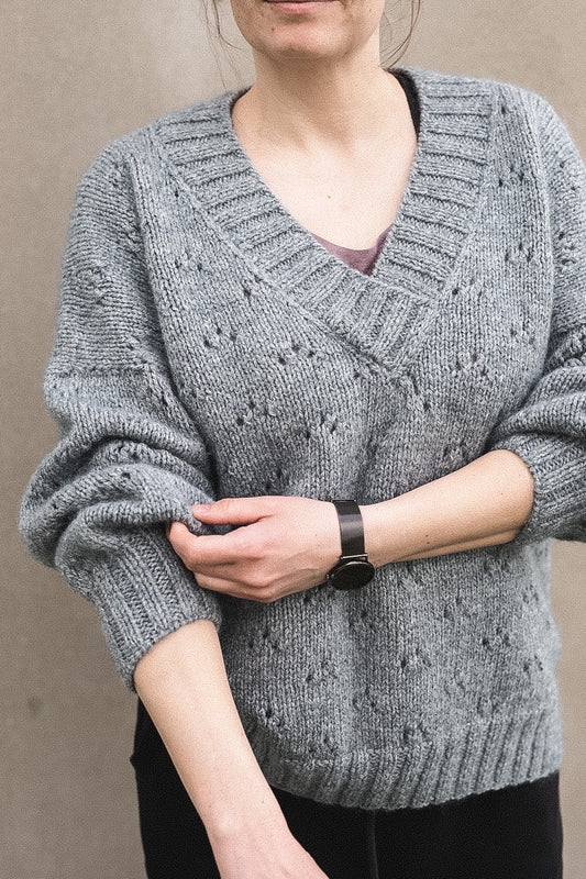 Ruke Boxy Sweater Pattern is available to purchase from The Knit Lounge UK knit shop
