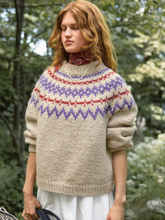 Sandnes Garn Polar Light Ladies Sweater 2410_07 - Printed knitting Pattern from UK wool shop The Knit Lounge.