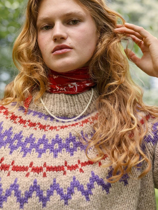 Sandnes Garn Polar Light Ladies Sweater 2410_07 - Printed knitting Pattern from UK wool shop The Knit Lounge.