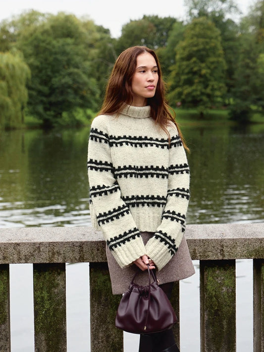 Sandnes Garn Ridge Sweater 2513_01 - Printed knitting Pattern from The Knit Lounge UK yarn shop.