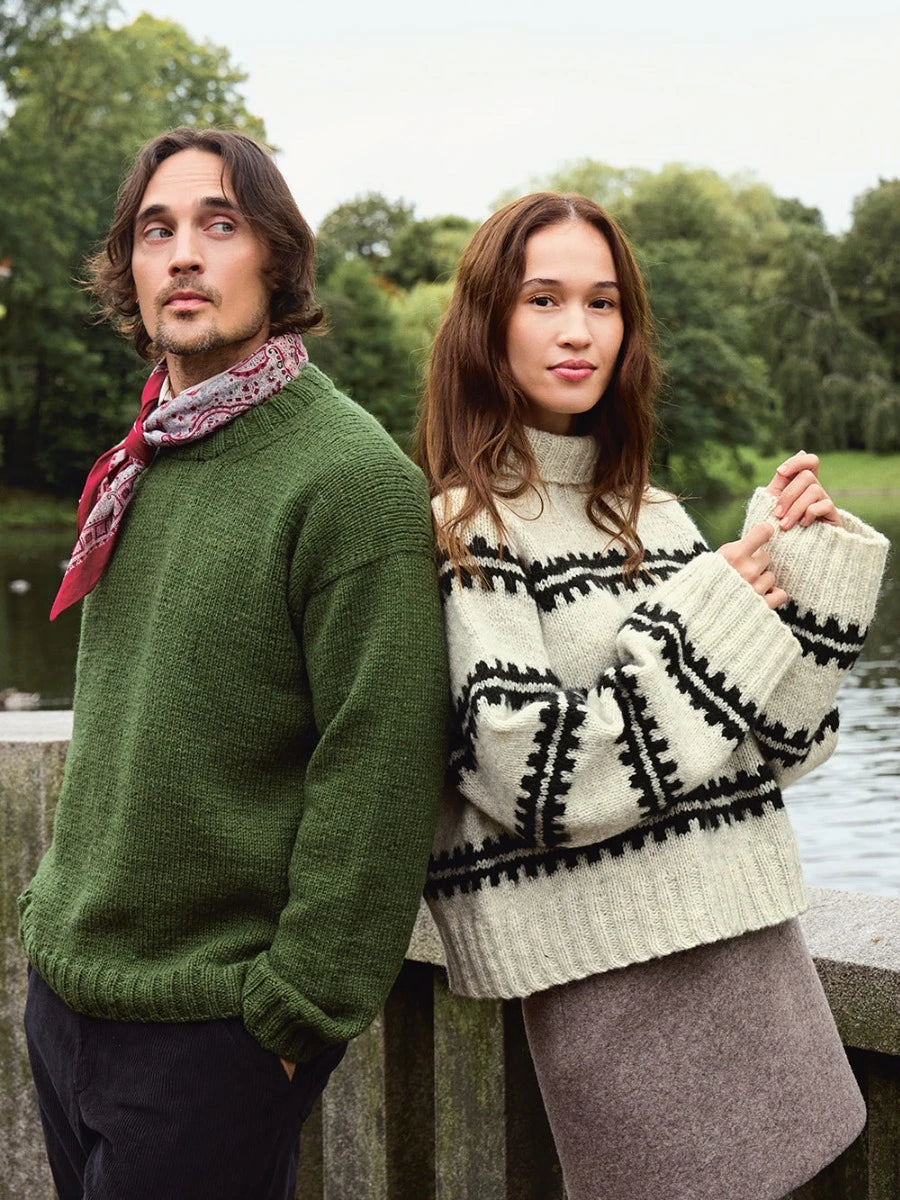 Sandnes Garn Ridge Sweater 2513_01 - Printed knitting Pattern from The Knit Lounge UK yarn shop.