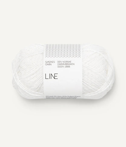 Sandnes Garn Line DK in Shade 1001 True White from The Knit Lounge UK wool shop.